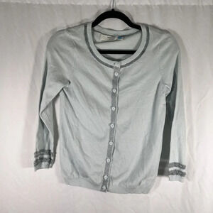sparrow Cardigan Women's Small Blue Long Sleeve Button Up Cotton Blend
